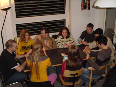 LtoR: iiome, S, aniiicha, mortimer, nat, la-mariée, bozza, rioman et le-marié