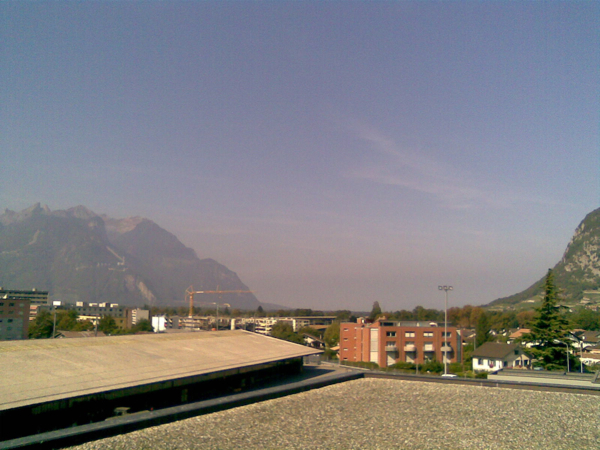 Vue depuis le toit de l'arsenal d'Aigle, direction Léman Vue depuis le toit de l'arsenal d'Aigle, direction Léman