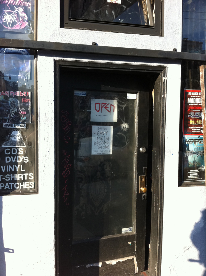 Shady heavy metal record store on Haight Street Shady heavy metal record store on Haight Street