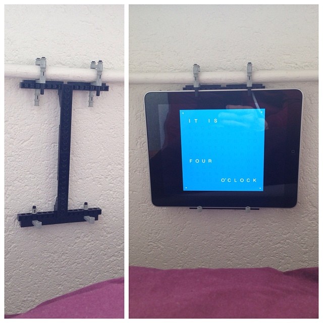 repurposing my iPad 1 as a night “stand” alarm clock using Lego