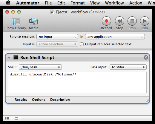 Script to be executed