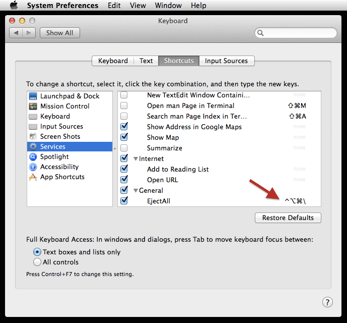Define a keyboard shortcut