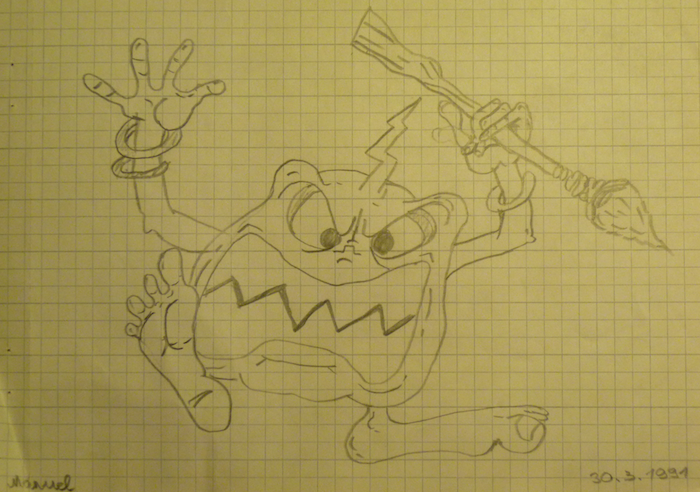 Un personnage inspiré d’une brochure distribuée par le dentiste à l’école (1991)