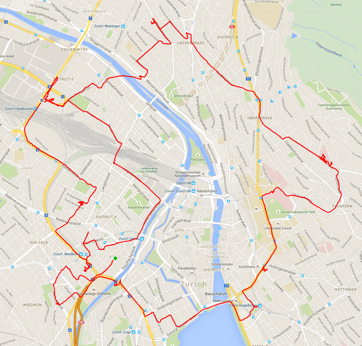 The actual route The actual route