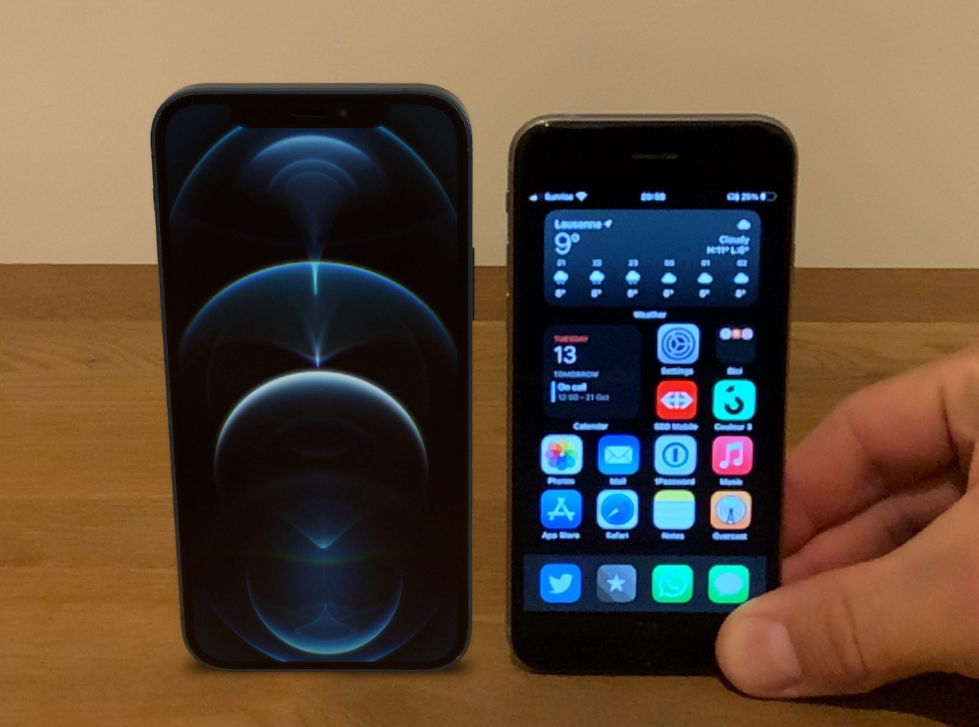 AR preview of the size difference AR preview of the size difference
