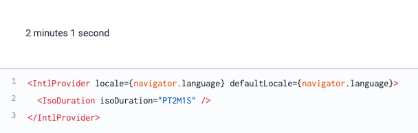 Component to display an ISO Duration