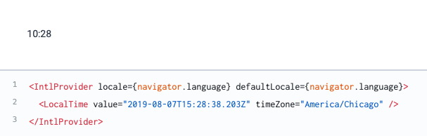 Component to render a localized time