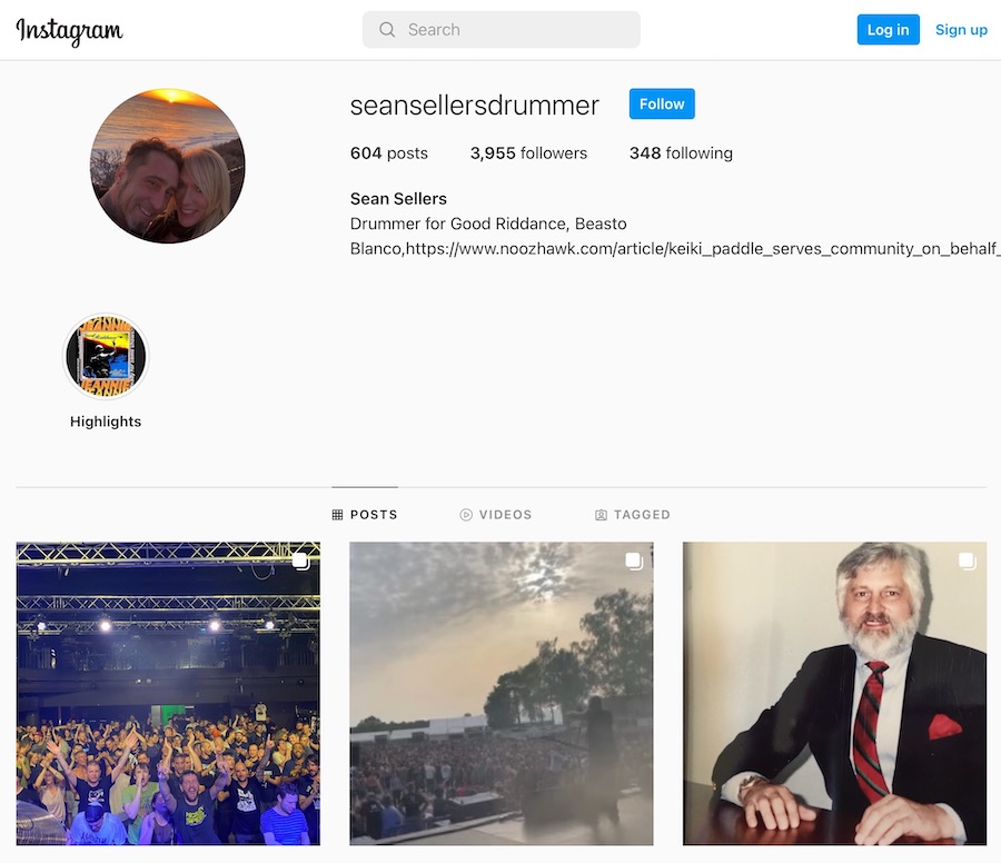 Here I am on Good Riddance’s drummer Instagram… Here I am on Good Riddance’s drummer Instagram…