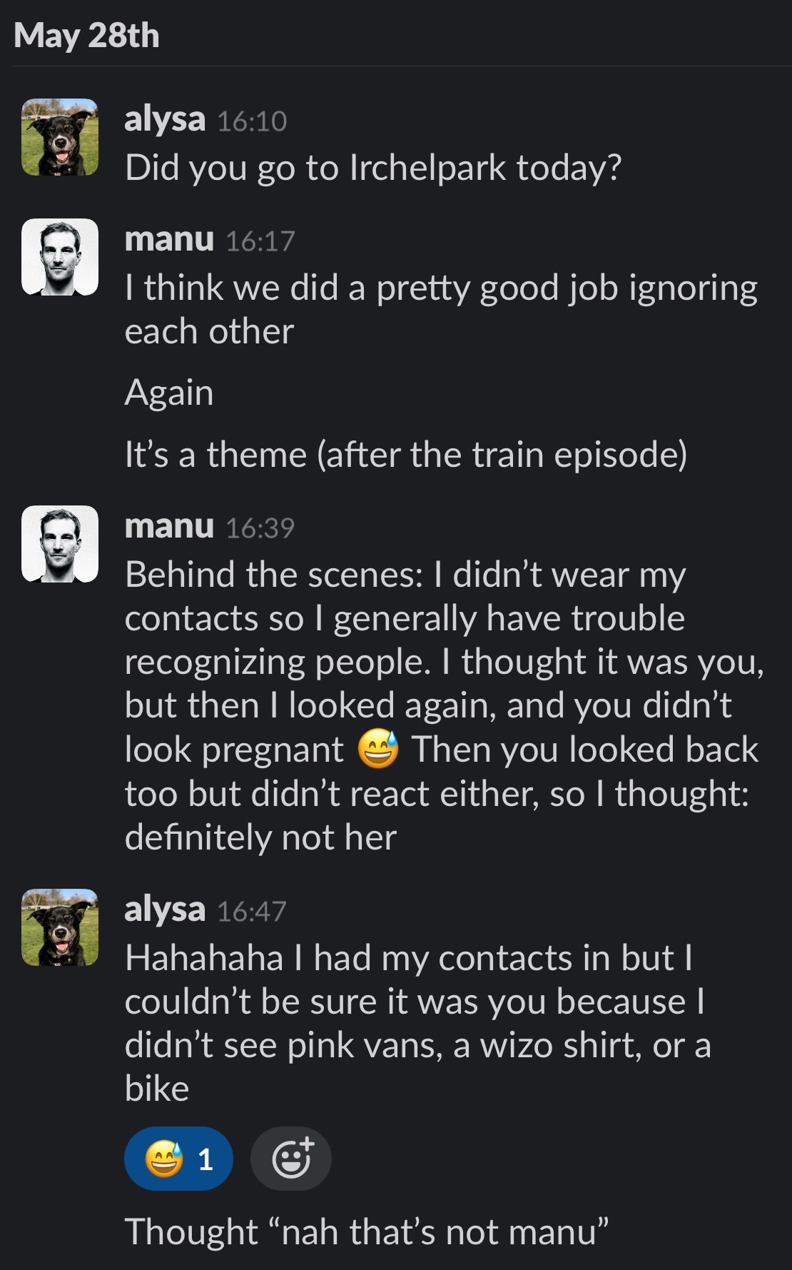 Manu (noun): person wearing a band shirt and pink Vans, and pushing or riding a bike Manu (noun): person wearing a band shirt and pink Vans, and pushing or riding a bike