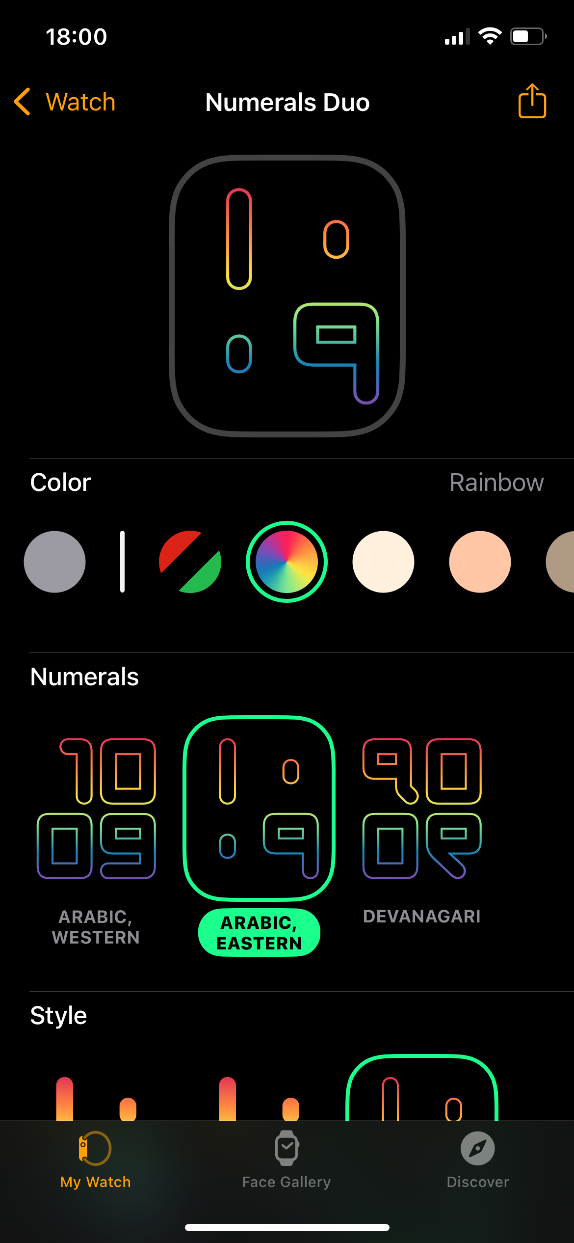 Configuring a face for the Apple Watch on the iPhone Configuring a face for the Apple Watch on the iPhone